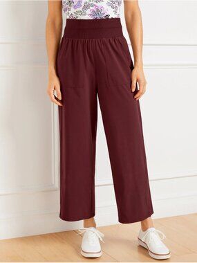 TALBOTS Women's NWT Lightweight Woven Stretch Utility Pants "Berry" | Size MP